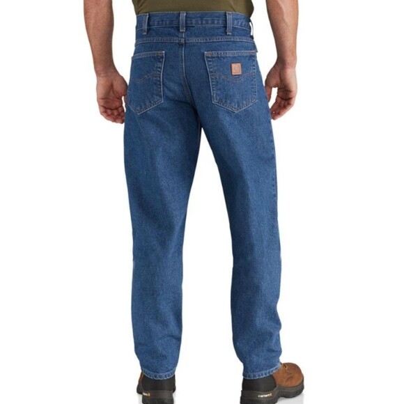 Men's Carhartt Denim Relaxed Fit Straight Leg Jeans Size 34 - Picture 2 of 5